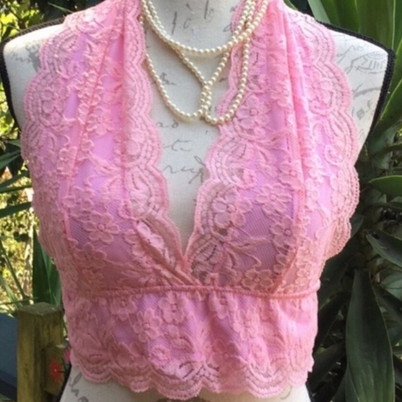 New! Pink Lace Bralette - Picture 3 of 5
